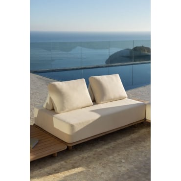 2-zits Tuinbank In Acaciahout Portet Gardenia Wit - Sklum