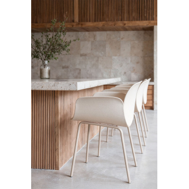 Pack Van 4 Eetkamerstoelen Van Polypropyleen En Staal Lynette Steen Wit - Sklum