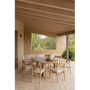 Ovale Tafelset ↔︎ 190 Cm In Acaciahout Danara En 8 Tuinstoelen In Acaciahout Saira Lichte Acaciekleur - Sklum