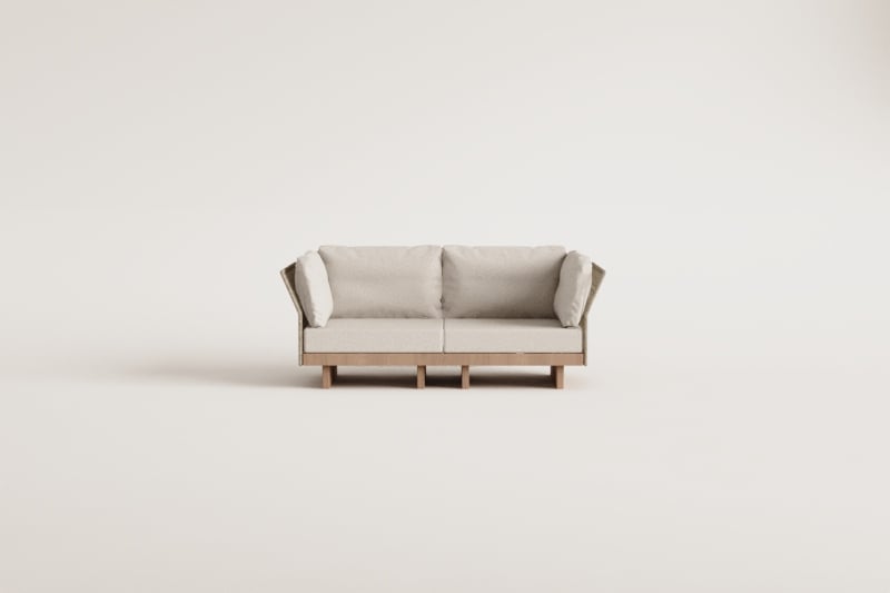 Tuinmodulaire 2-delige bank met 2 hoekfauteuils van acaciahout Dailin