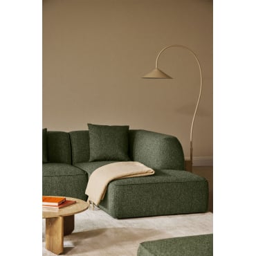 Rechts Chaise Longue Module Voor Gestoffeerde Modulaire Bank Cardea Bouclé Groen – Salie - Sklum