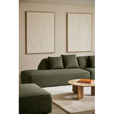 Linker Divan Voor Cardea Gestoffeerde Modulaire Bank Bouclé Groen – Salie - Sklum