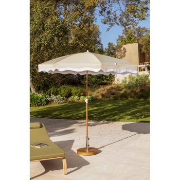 Jarko Parasol Ø230 Cm In Stof En Staal Tapioca Beige - Sklum