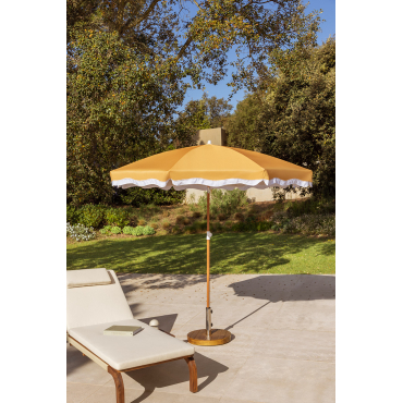 Jarko Parasol Ø230 Cm In Stof En Staal Geel – Curry - Sklum