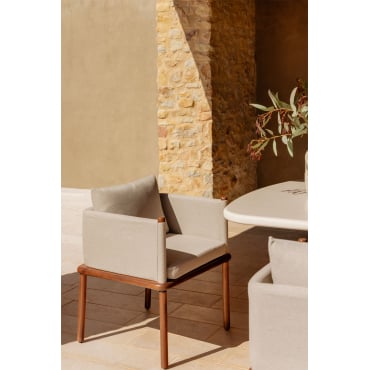 Olivia Tuinstoel Met Armleuningen In Acaciahout Beige - Semoline - Sklum