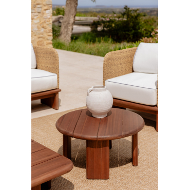 Ronde Tuinbijzettafel Ø70 Cm In Famara Acaciahout Acacia Bruin - Sklum