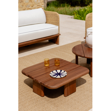 Salontafel Voor De Tuin Vierkant 70x70 Cm Van Acaciahout Famara Acacia Bruin - Sklum