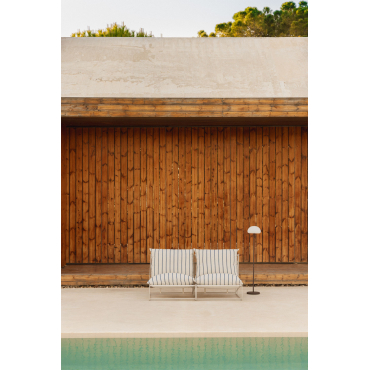 Amaro 2-delige Modulaire Tuinbank Tapioca Beige - Marine Blauw - Sklum