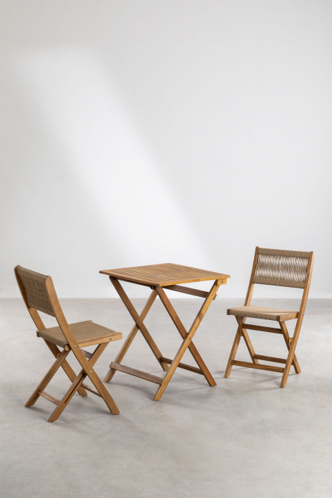 Delawer Classic opvouwbare tuintafel en 2 stoelenset - Bruin - Tarwe