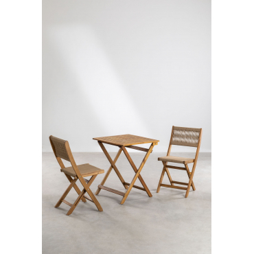 Delawer Classic Opvouwbare Tuintafel En 2 Stoelenset Bruin - Tarwe - Sklum
