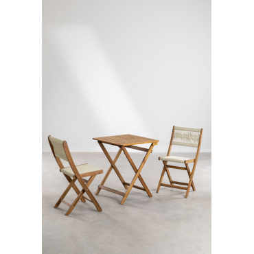 Delawer Classic Opvouwbare Tuintafel En 2 Stoelenset Beige – Crème - Sklum