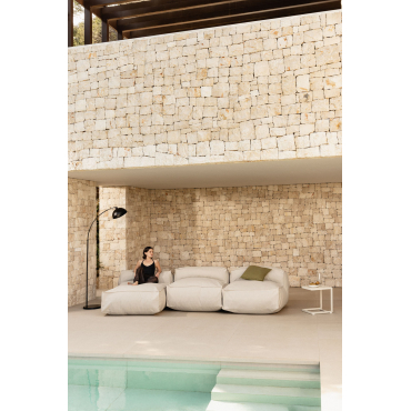Dojans 3-delige Modulaire Tuin Chaise Longue Bank Beige - Semoline - Sklum
