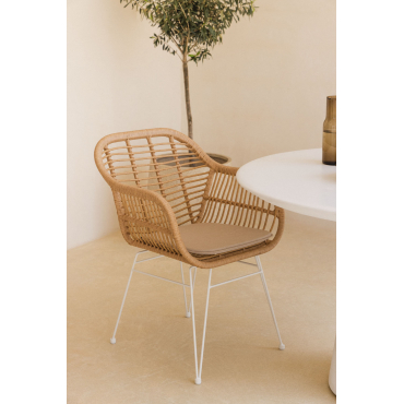 Set Van 2 Zole Tuinstoelen Van Synthetisch Riet Wit & Geen Kussen - Sklum