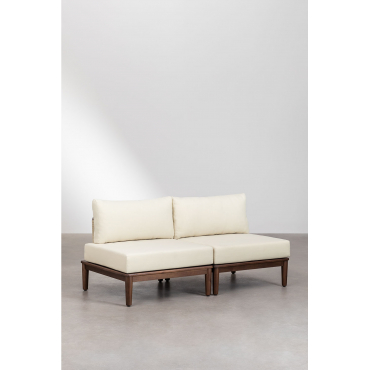 2-delige Modulaire Bank In Acacia Giulia Beige – Crème - Sklum