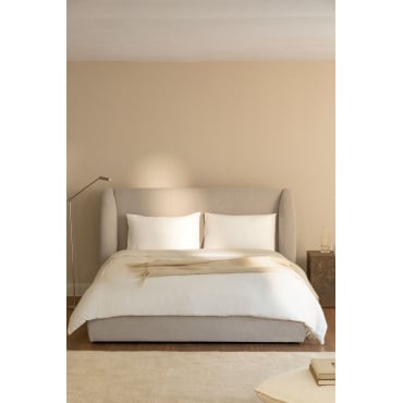 Bed In Cabargi Fabric Stof Beige & 180 X 200 Cm - Sklum