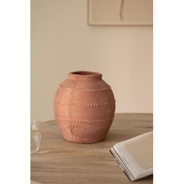 Terracotta Vaas (↑25 Cm) Agnon Rood Sienna - Sklum
