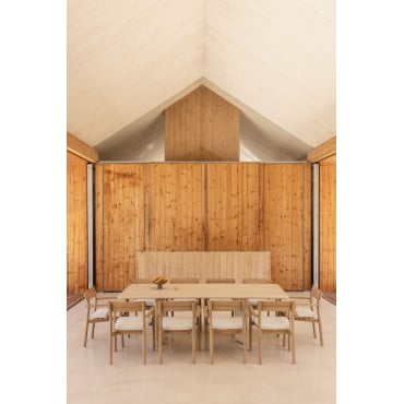 Rechthoekige Tafelset 240x100 Cm In Chelsea Cement En 10 Saira Acaciahouten Tuinstoelen Met Armleuningen Tapioca Beige - Sklum
