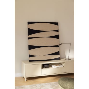 Decoratief Canvas 100x120 Cm Handgeschilderd Yaleno Zwart - Beige – Linnen - Sklum