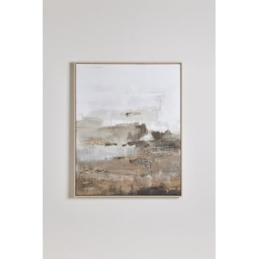 Decoratief Schilderij 80x100 Cm Handgeschilderd Op Canvas Rovik Natuurlijke Kleuren - Sklum