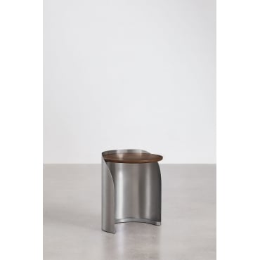 Xireisa Ronde Bijzettafel In Mangohout En Roestvrij Staal Ø35 Cm - ↑45 Cm - Sklum