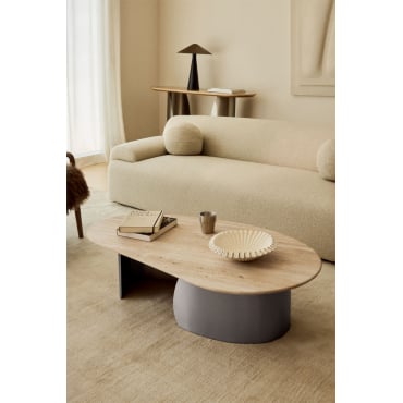 Vayet Salontafel 120x70 Cm In Travertijn En Roestvrij Staal Travertine - Sklum