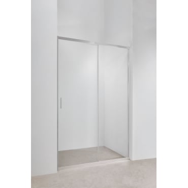 Douchewand Met Frontale Toegang En Soft Closing Schuifdeur, 6 Mm Gehard Glas En Dover Aluminium Geborsteld Grijs & Transparant & 120 X 195 Cm - Sklum