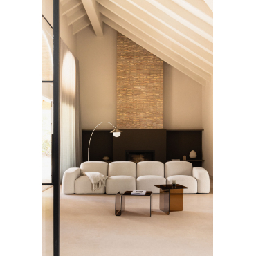 Bastian 4-delige Modulaire Bank Dikke Chenille Stof Wit - Sklum