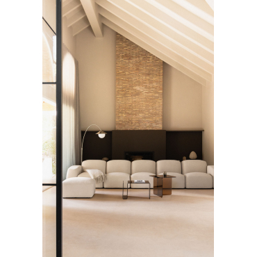 Bastian 5-delige Modulaire Bank En Poef Dikke Chenille Wit - Sklum