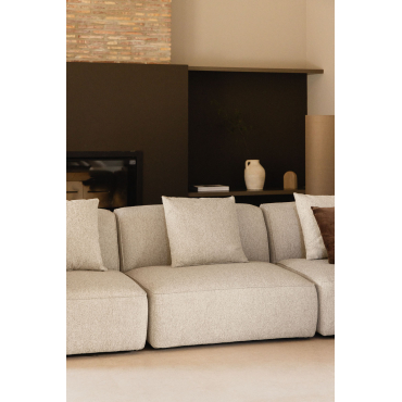 Centrale Module Voor Cardea Gestoffeerde Modulaire Bank Crèmebeige Boucléstof - Sklum
