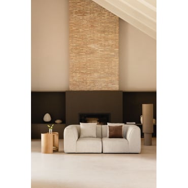 Cardea Gestoffeerde Modulaire Bank Met 2 Delen Crèmebeige Boucléstof - Sklum