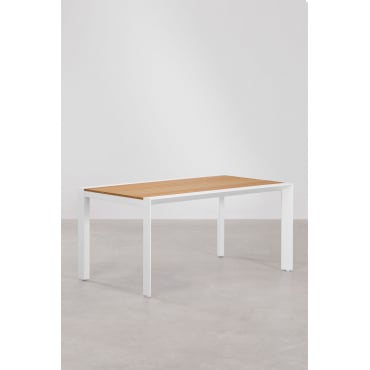 Archer Classic Tuintafel Van Eucalyptushout En Aluminium Gardenia Wit & 160x90 Cm - Sklum