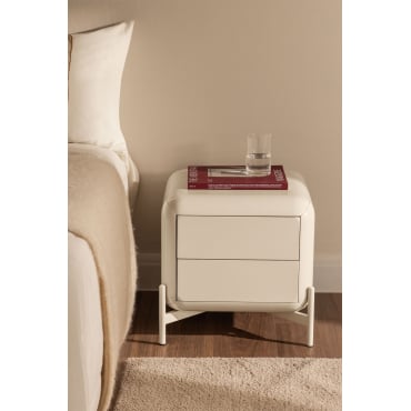 Nachtkastje 45x45 Cm In Mdf Alazne Tapioca Beige - Sklum