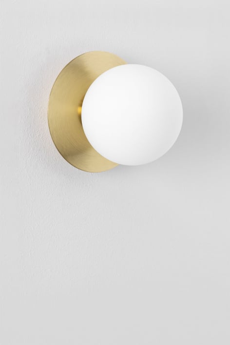 Anine wandlamp van ijzer en glas - Goud