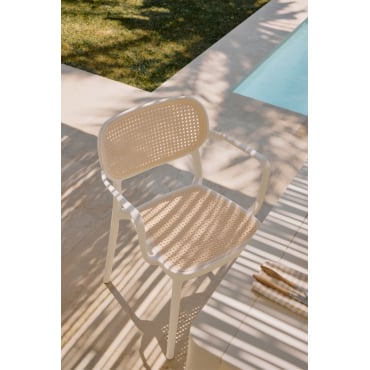 Stapelbare Set Van 4 Tuinstoelen Met Armleuningen Van Polypropyleen Omara Gardenia Wit - Sklum