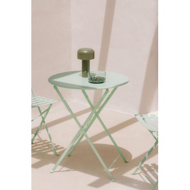Ronde Tuintafel Ø60 Cm Opvouwbaar In Staal Sergey Celadonmousse - Sklum