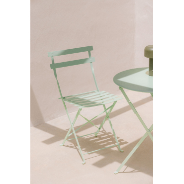 Set Van 2 Opvouwbare Tuinstoelen In Staal Sergey Celadonmousse - Sklum