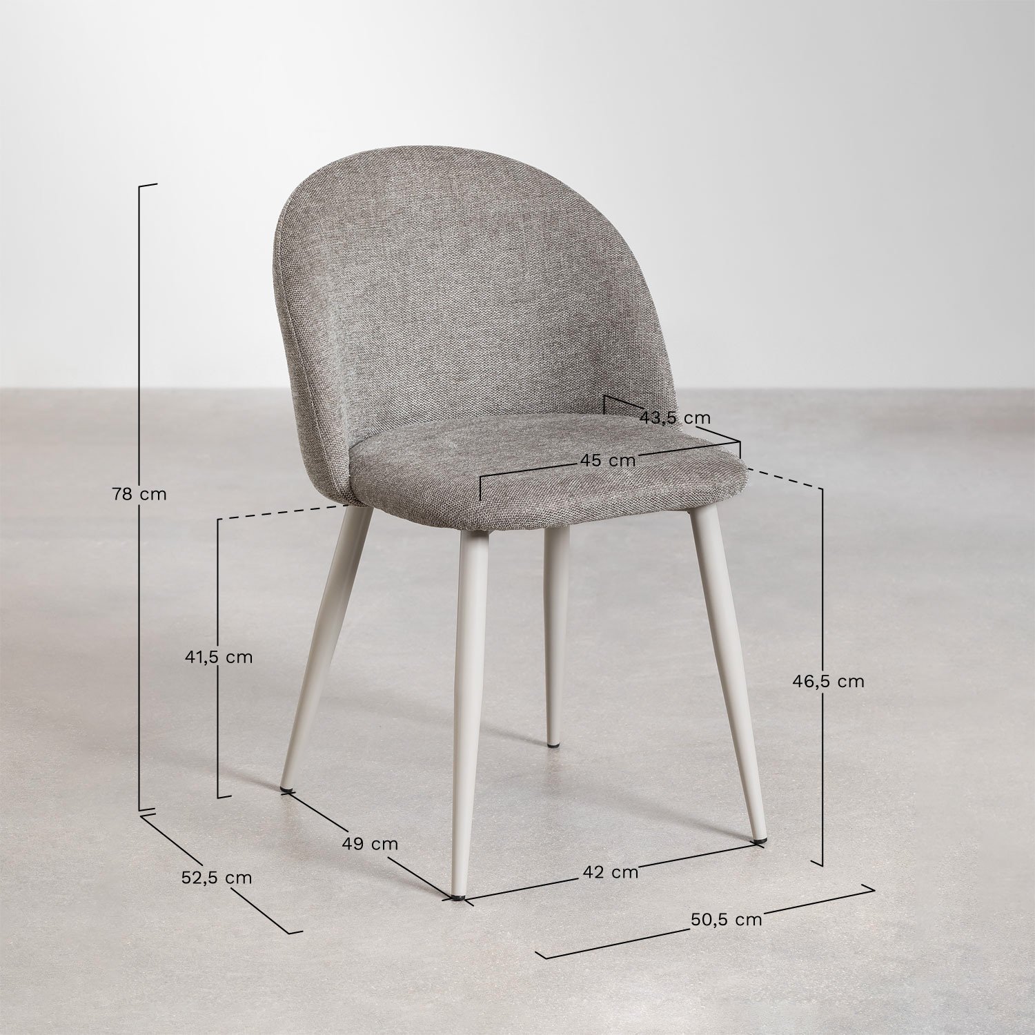 Kana Deluxe Eetkamerstoel, AFMETINGEN