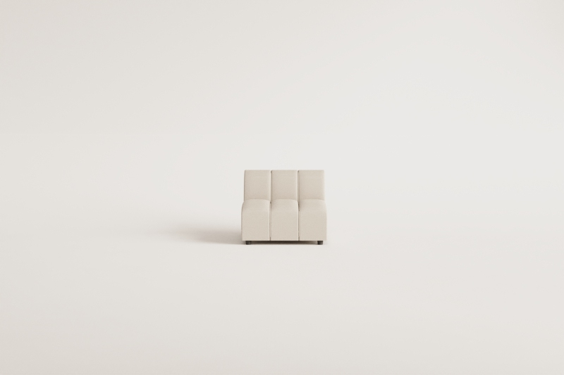 Centrale module voor modulaire bank in bouclé stof Eliot