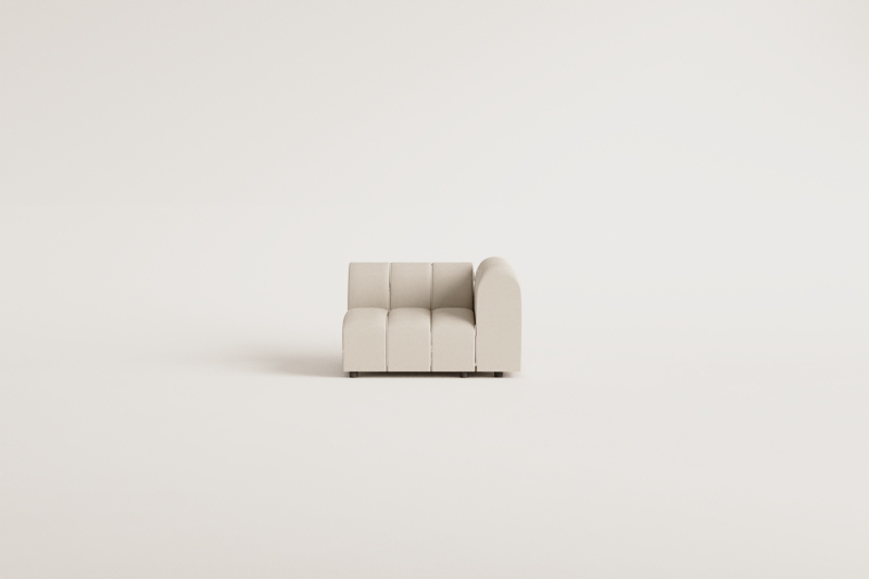 Rechter hoekmodule voor modulaire bank in bouclé stof Eliot