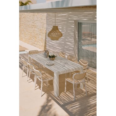 Arnadine Rechthoekige Tuintafel Gardenia Wit & 220 X 100 Cm - Sklum