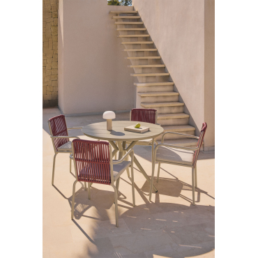 Valerie Ronde Aluminium Tuintafel Bruin - Mokka & Ø100 Cm - Sklum