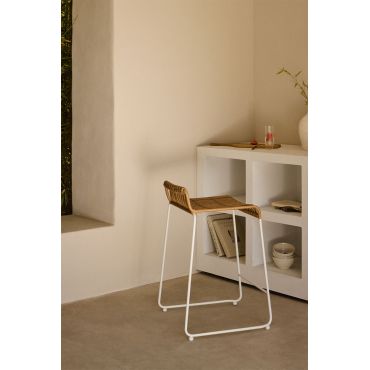 Aroa Hoge Tuinkruk Van Synthetisch Rotan (77,5 Cm) ↑65 Cm & Wit - Sklum