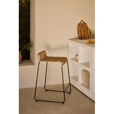 Verpakking Van 2 Aroa Synthetische Rotan Hoge Tuinkrukken ↑65 Cm & Zwart - Sklum