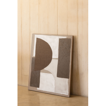 Decoratief Canvas 80x100 Cm Handbeschilderd Poleno Natuurlijke Kleuren - Sklum