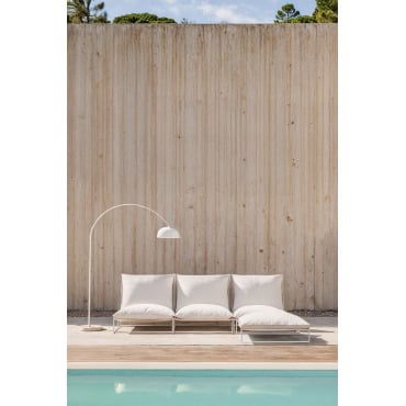 3-delige Modulaire Tuinbank Met Omvormbare Poef Amaro Gardenia Wit - Sklum