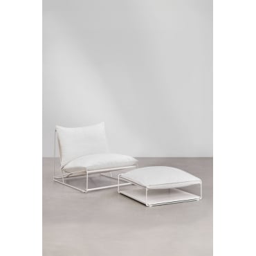 Tuinset Met Fauteuil En Omvormbare Poef Amaro Gardenia Wit - Sklum