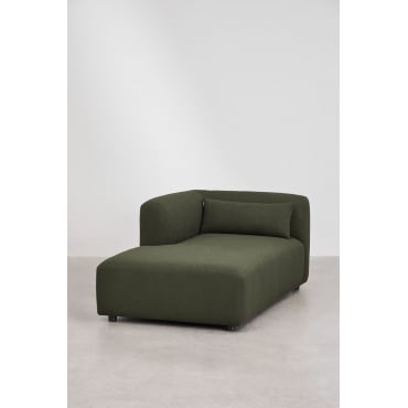 Linker Chaise Longue Voor Modulaire Bank Fogler Chenille Groen – Salie - Sklum