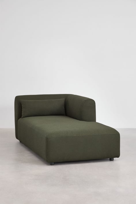 Rechtse chaise longue module voor modulaire bank Fogler - Chenille Groen – Salie