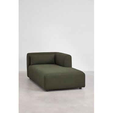 Rechter Chaise Longue Voor Modulaire Bank Fogler Chenille Groen – Salie - Sklum