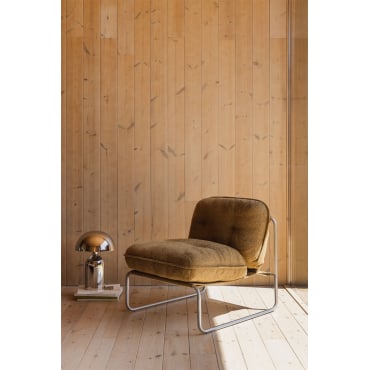 Matilda Fauteuil In Boucléstof Bouclé Honing Geel - Sklum